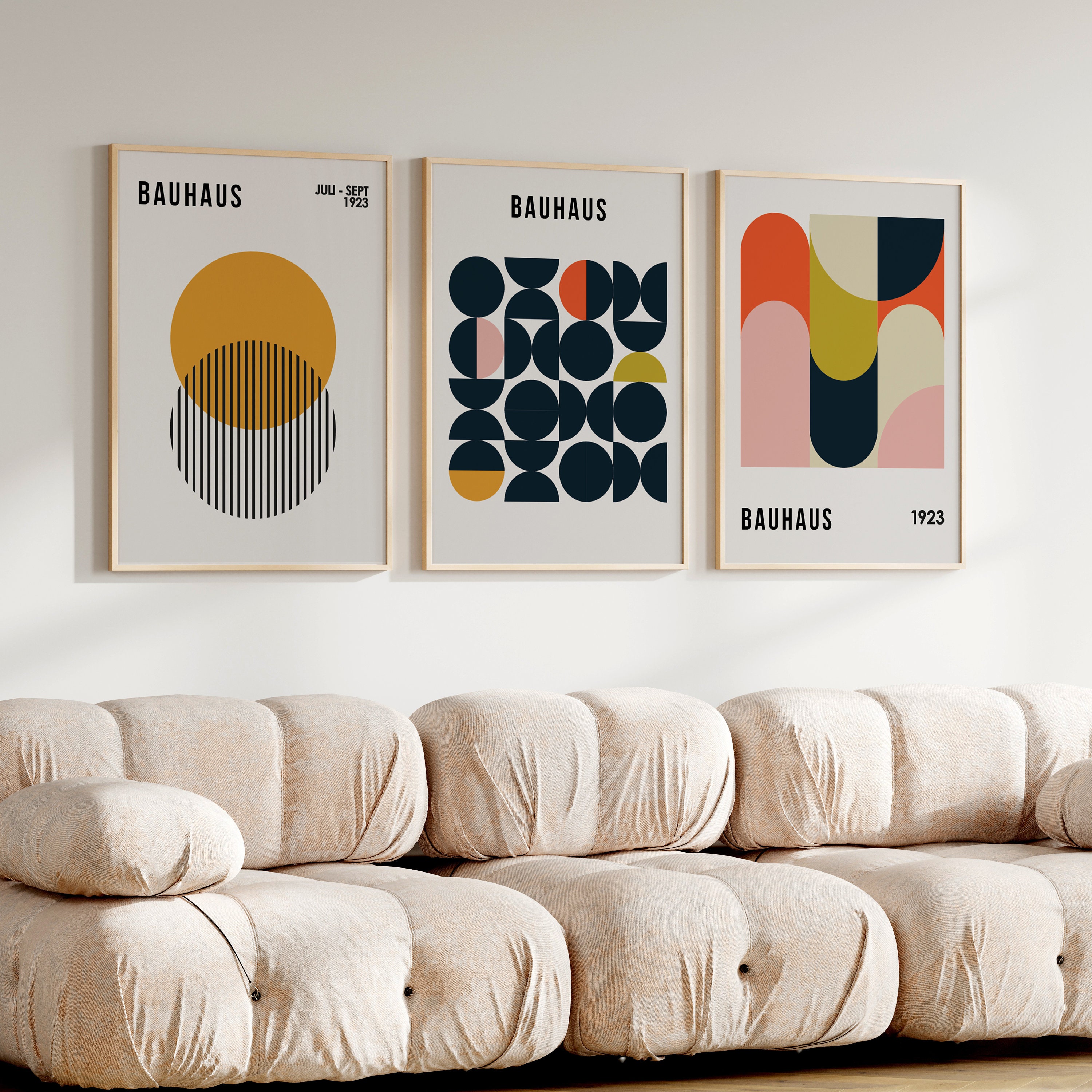 Bauhaus Poster Set of 3 Bauhaus Wall Art Mid Century Modern Wall Art ...