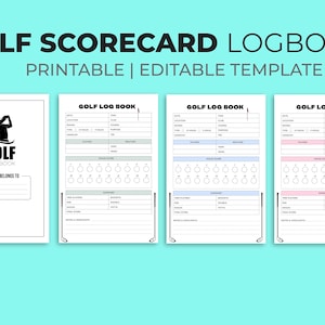 Golf Log Book KDP Interior Template, Ready to Upload| Ready to Upload PDF | Golf game tracker | Golf Scorecard |Printable| Digital Template
