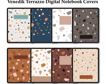Abstract Terrazzo Digital Notebook Covers, iPad Planner (Digital Download)