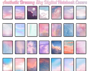 Cubiertas para cuadernos digitales Dreamy Sky, diseños para tabletas (descarga digital)
