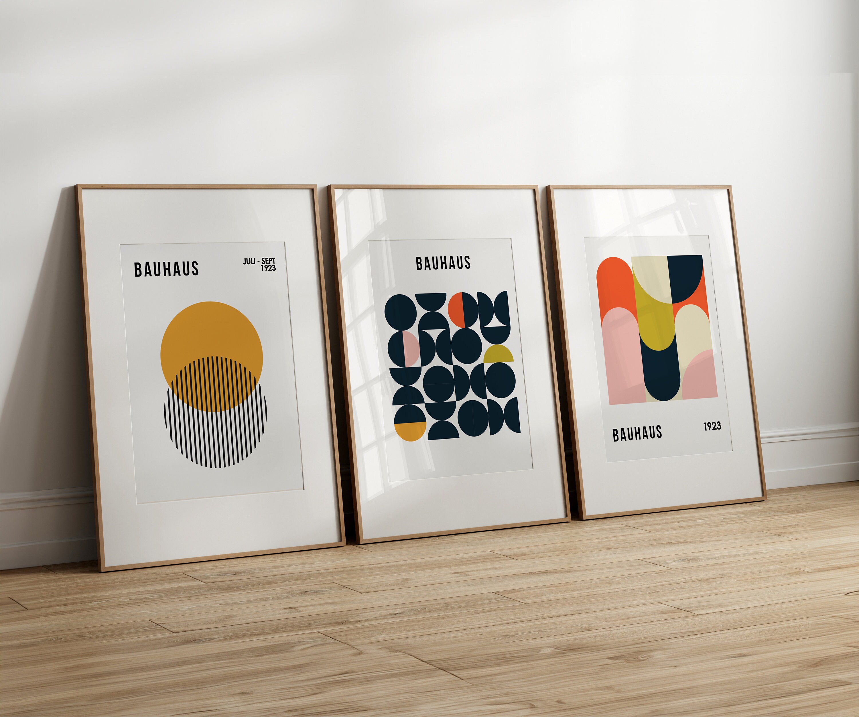 Bauhaus Poster Set of 3 Bauhaus Wall Art Mid Century Modern Wall Art ...