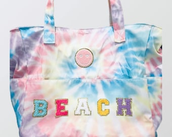 Bolsa de playa/piscina/gimnasio teñida anudada