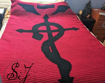 Fullmetal Alchemist Blanket Crochet Pattern.