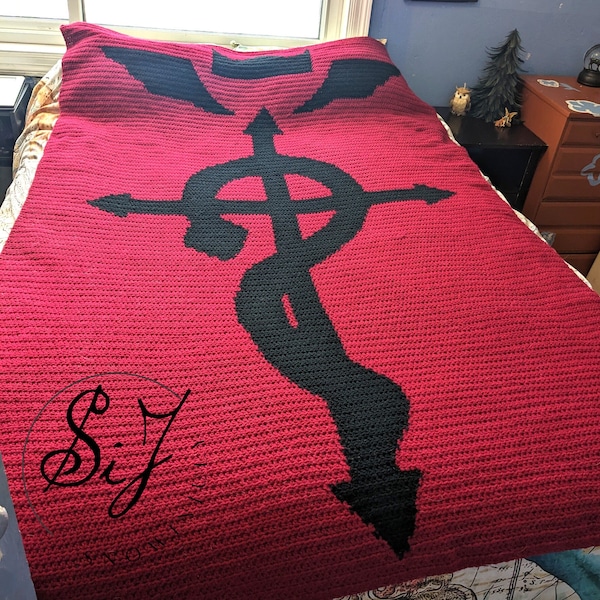 Fullmetal Alchemist Blanket Crochet Pattern.