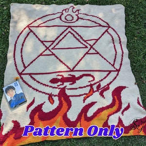 Flame Alchemy Throw Blanket Crochet Pattern