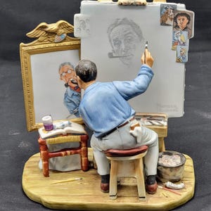 Norman Rockwell Triple Self Portrait - Etsy