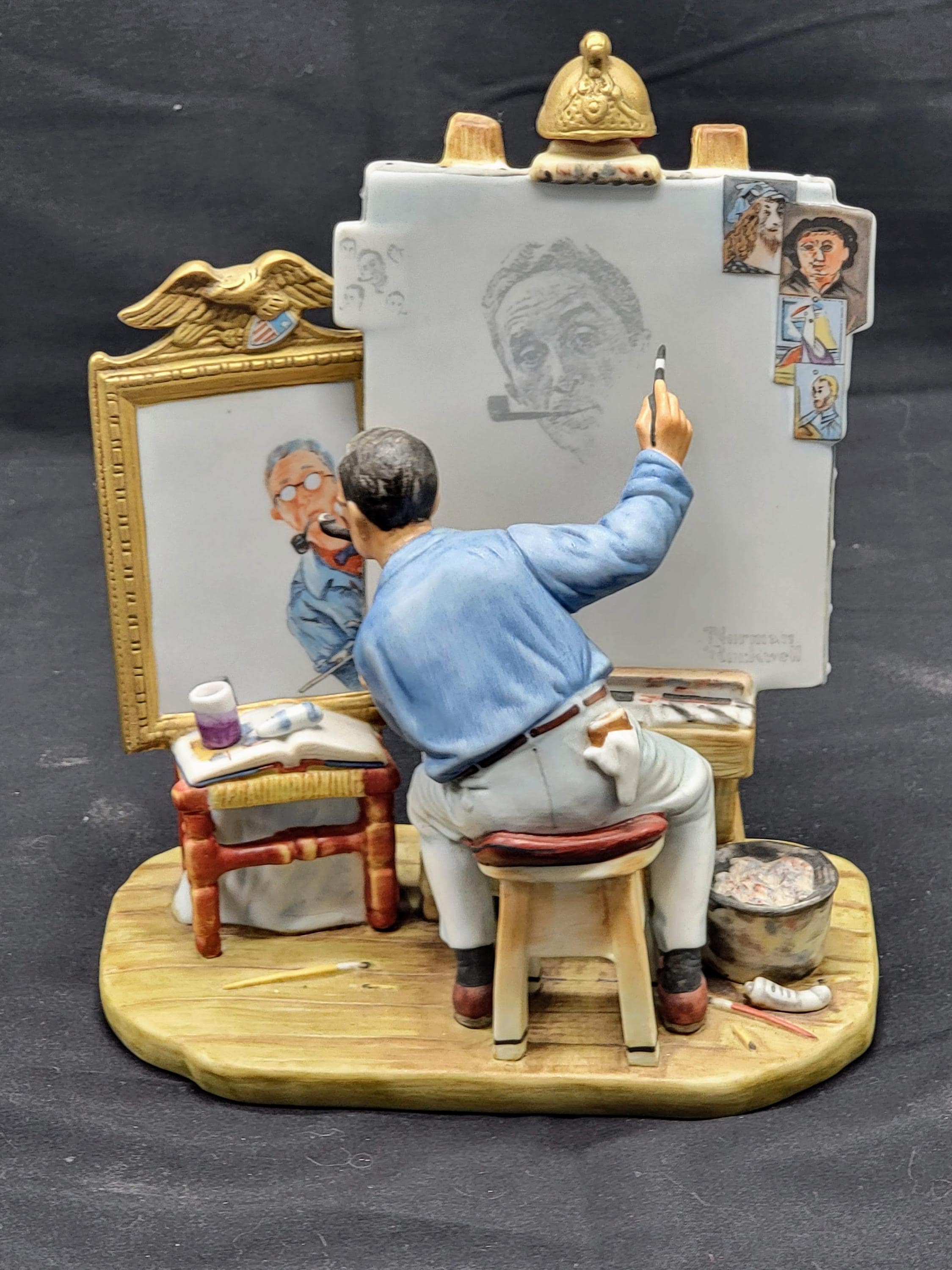 Norman RockwellフィギュアTRIPLE SELF PORTRAIT 1999 Norman Rockwell 