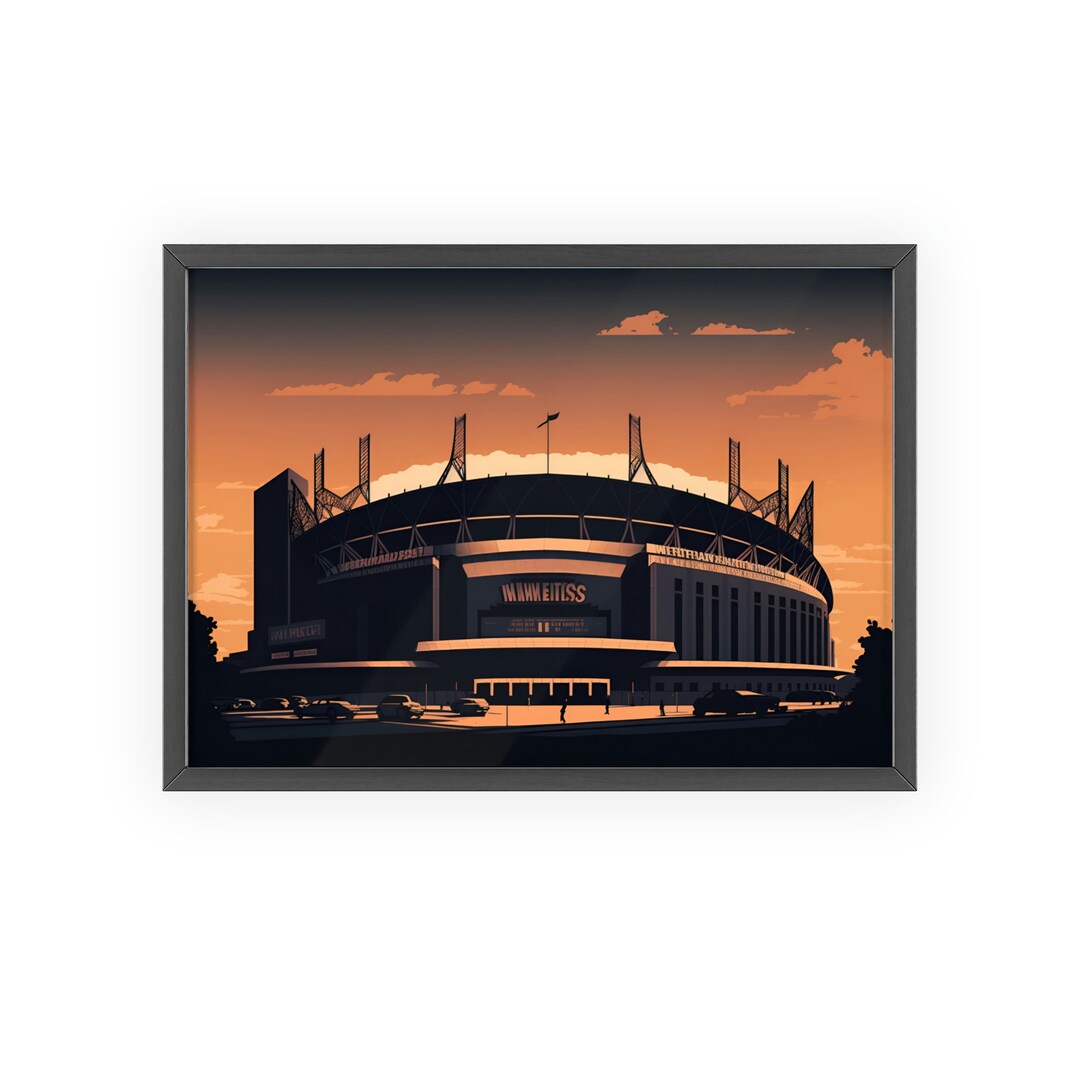 Minimalistic Baseball Ballpark on Frame Poster Etsy