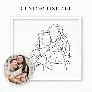 Ritratto artistico personalizzato da foto, regalo minimalista da scaricare digitalmente