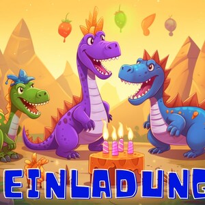 12 uitnodigingskaarten verjaardag dinosaurussen voor kinderen