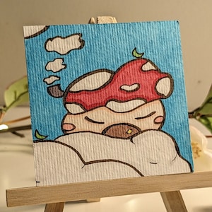 Lindos dibujos de la casa de los hongos: conjunto de tres marcadores de 3x3 pulgadas, estética caprichosa del núcleo de la cabaña, lindo regalo para un amigo, inspirado en Ghibli