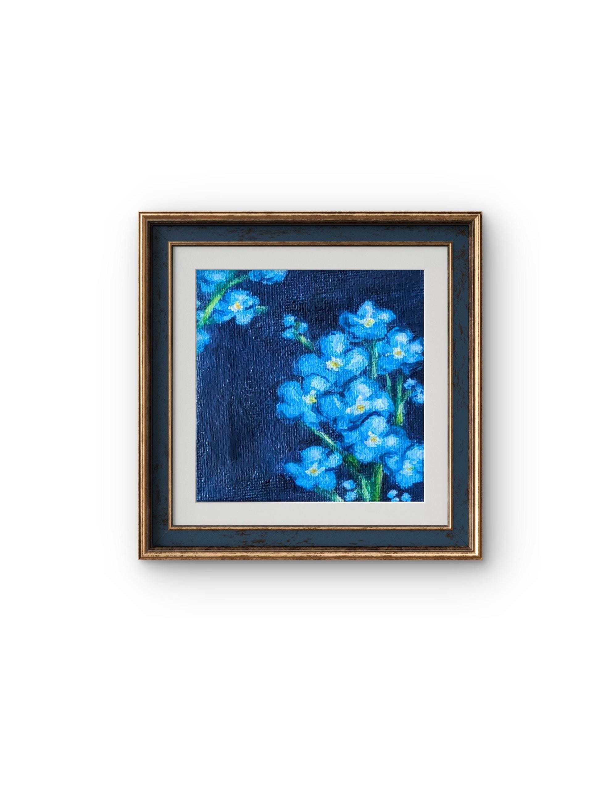 3x3″ Handmade Forget-me-not Flower Painting on Canvas - Etsy