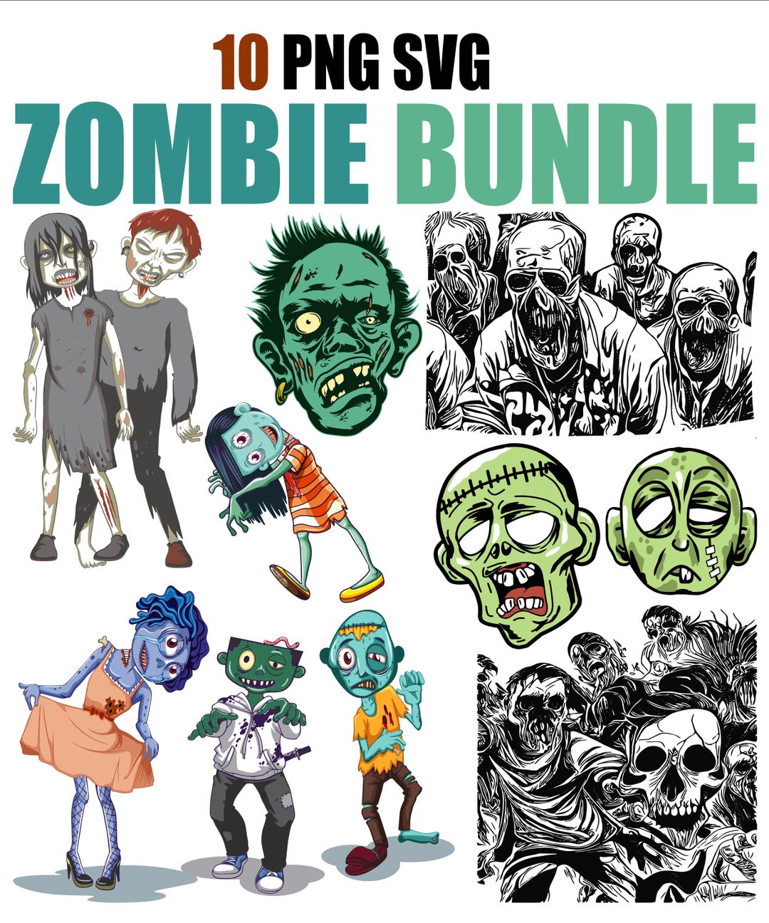 Zombie Racing Svg Zombie Designs Bundle: PNG SVG Clipart (digital Download) - Etsy