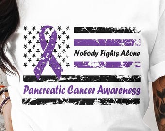 nobody fights alone Pancreatic Cancer awareness svg png