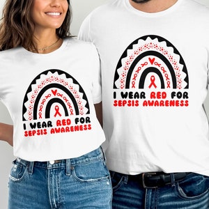 i wear red for Sepsis awareness svg png