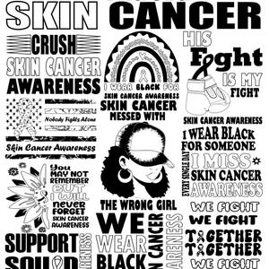 Skin Cancer Awareness Bundle Svg png , Skin Cancer svg png , Melanoma Awareness Svg Png, fight Support Skin Cancer svg png