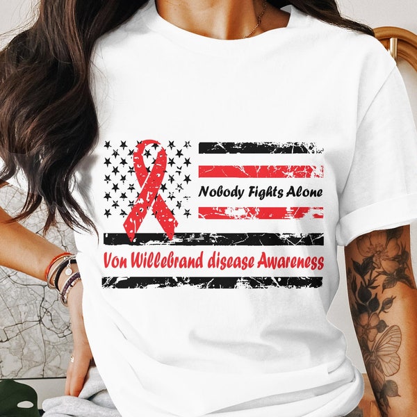 nobody fights alone Von Willebrand disease awareness png svg