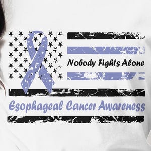 nobody fights alone Esophageal Cancer awareness png svg