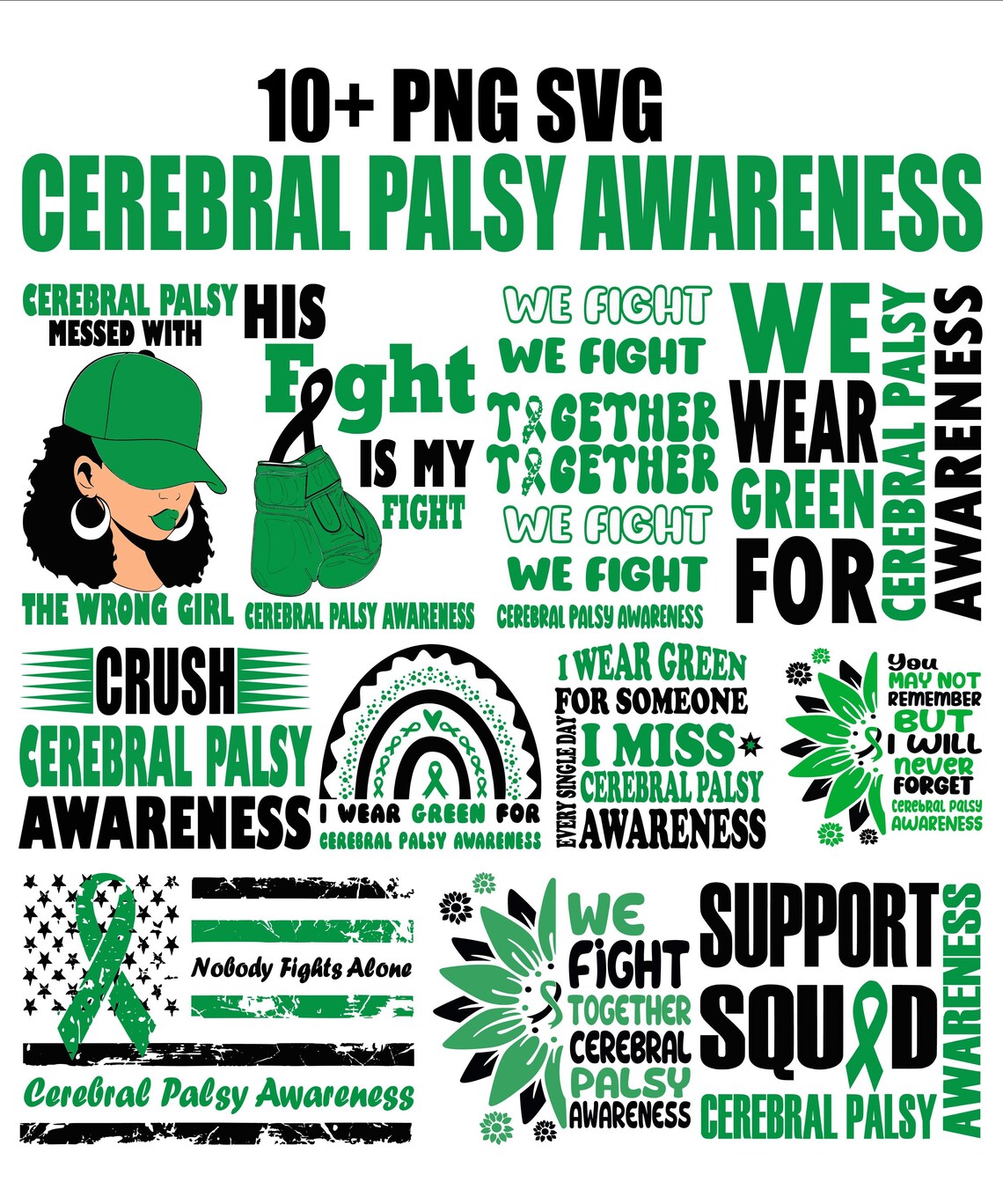 Cerebral Palsy Awareness Bundle: Ribbon Support SVG PNG (digital ...