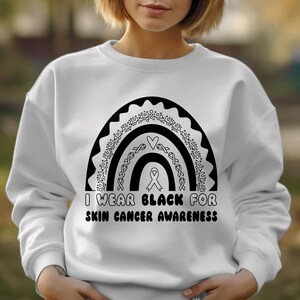 i wear black for skin cancer awareness svg png