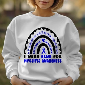 i wear blue for Myositis awareness png svg