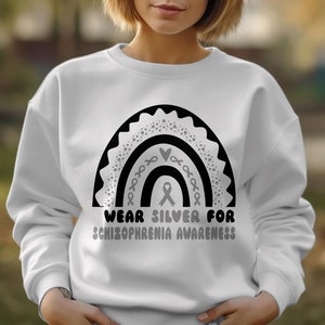 i wear silver for Schizophrenia awareness svg png