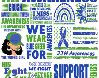 IIH Awareness Bundle Svg Png , Idiopathic Intracranial Hypertension Svg png , support Warrior IIH Awareness svg png