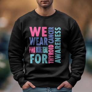 we wear pink blue teal for Thyroid Cancer awareness svg png