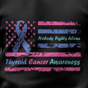 nobody fights alone Thyroid Cancer awareness svg png
