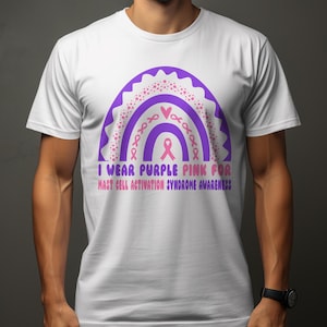 i wear purple pink for Mast Cell Activation Syndrome awareness svg png