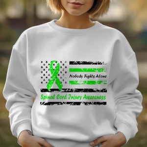 nobody fights alone Spinal Cord Injury awareness svg png