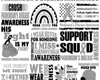 Parkinson's Awareness Bundle Svg png , Support Warrior Parkinson's Awareness svg png , Parkinson's  svg png