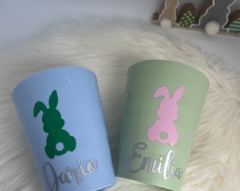 Trinkbecher I Becher mit Name / Personalisiert I Ostern I Osterhase (Kunstoff BPA frei 300 ml)