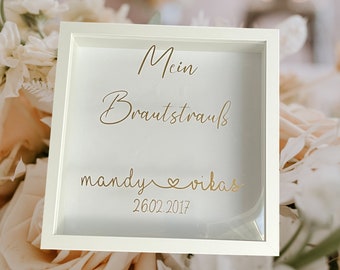 Brautstrauß Bilderrahmen personalisiert I Andenken an Hochzeit