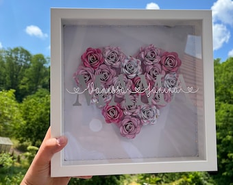 3D roses picture frame Mom Mother's Day Birthday / individual / possible with LED