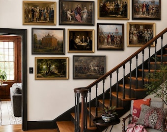 Colonial America Art Collection | Early American History Paintings | Vintage Historical Wall Art