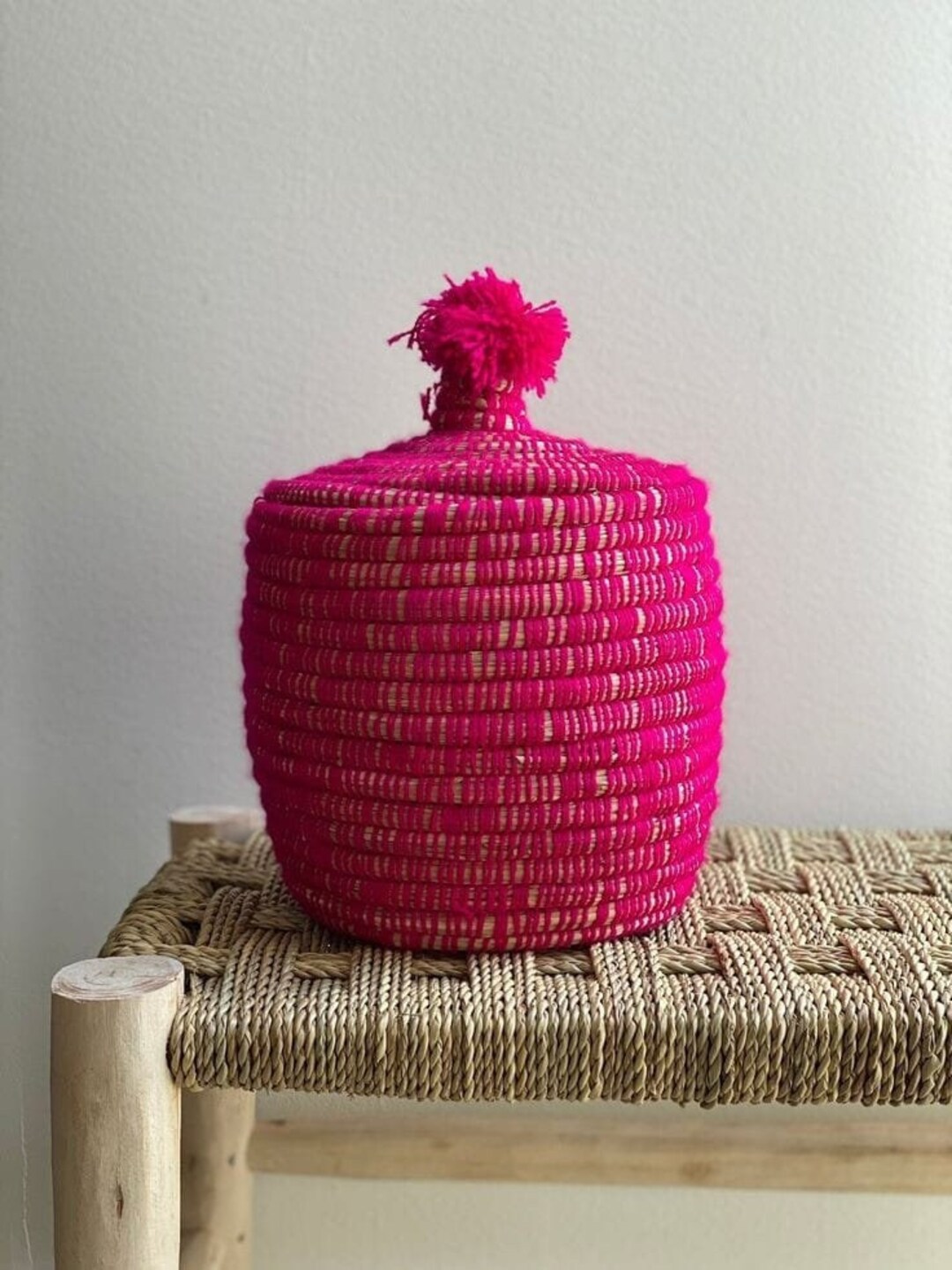 Pink Morrocan Basket Hand Made/ Multipurpose Basket - Etsy