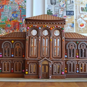 The Pufendorf institute (A4) - Gingerbread house template for A4 paper (Europe and Australia standard size paper)