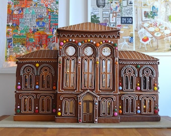 The Pufendorf institute (A4) - Gingerbread house template for A4 paper (Europe and Australia standard size paper)