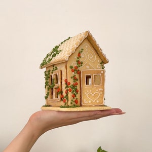 The Tiny House (Le) - Peperkoekhuissjabloon voor briefpapier (Noord-Amerikaans standaardpapierformaat)