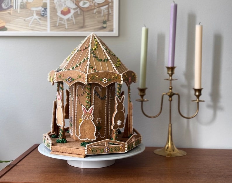 The Carousel A4 Gingerbread house template for A4 paper Europe and Australia standard size paper image 1