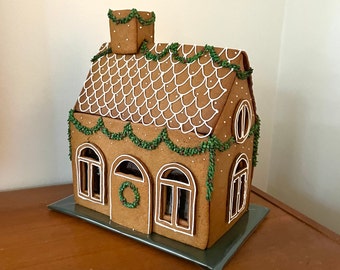 The cottage (Le) - Gingerbread house template for Letter paper (North America standard size paper)