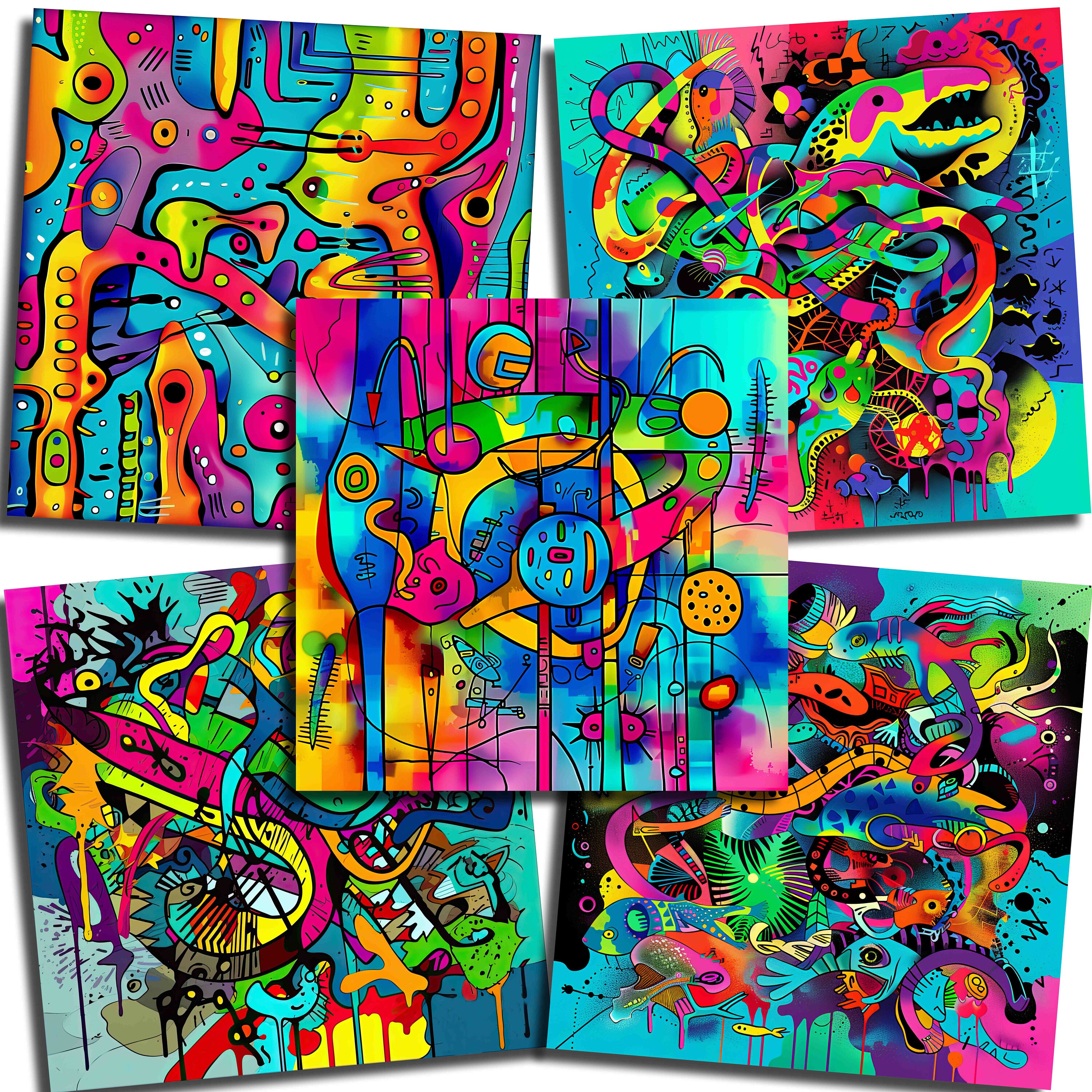 Weirdly Wonderful: Surreal Patterns for Dreamers. Digital Paper Pack ...