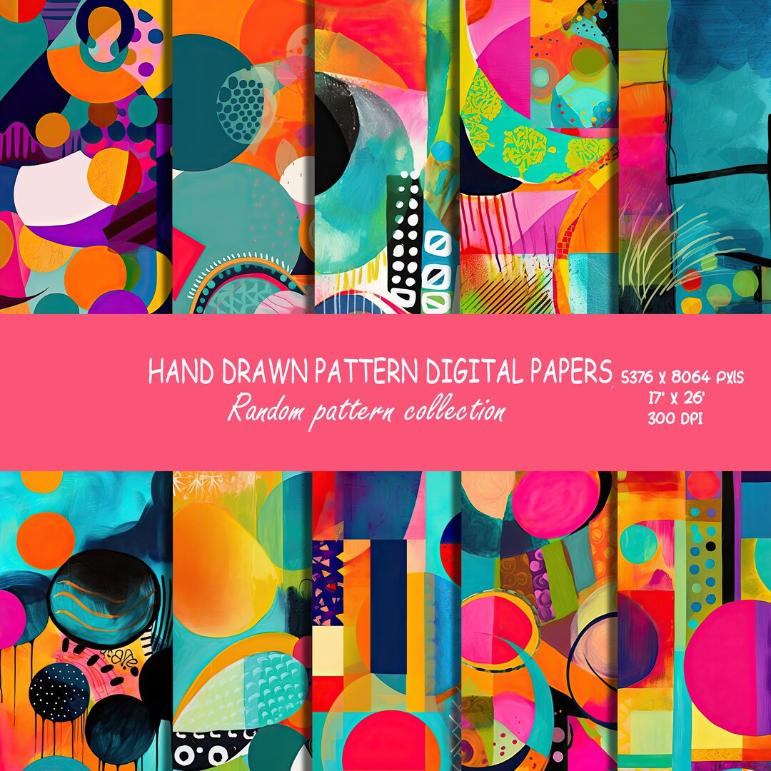 Scatterbrained Set: Digital Printable Paper Pack With 10 Patterns - Etsy