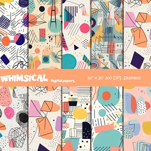 Mishmash Medley: Digital Printable Paper Pack with 10 Patterns