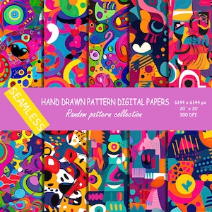 Eclectic assortment: Digital Printable Paper Pack with 10 Patterns