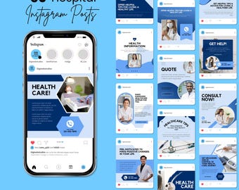 Medical Social Media Templates | Healthcare Branding Canva Themes (Digital Download)