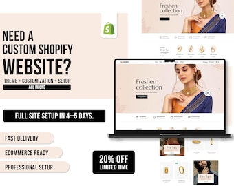Shopify Store Setup: Editable Theme, Canva Templates & Custom Design