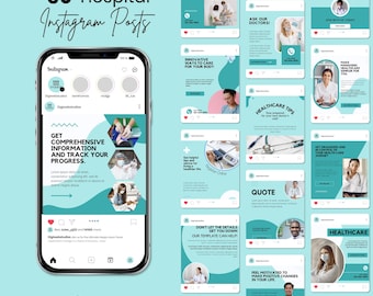 Medical Instagram Templates | Healthcare Social Media (Canva Digital Download)
