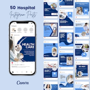 100+ Medical Social Media Templates for Healthcare Professionals, Instagram Post & Story Canva Themes, Hospital, Doctor, Medical Branding
